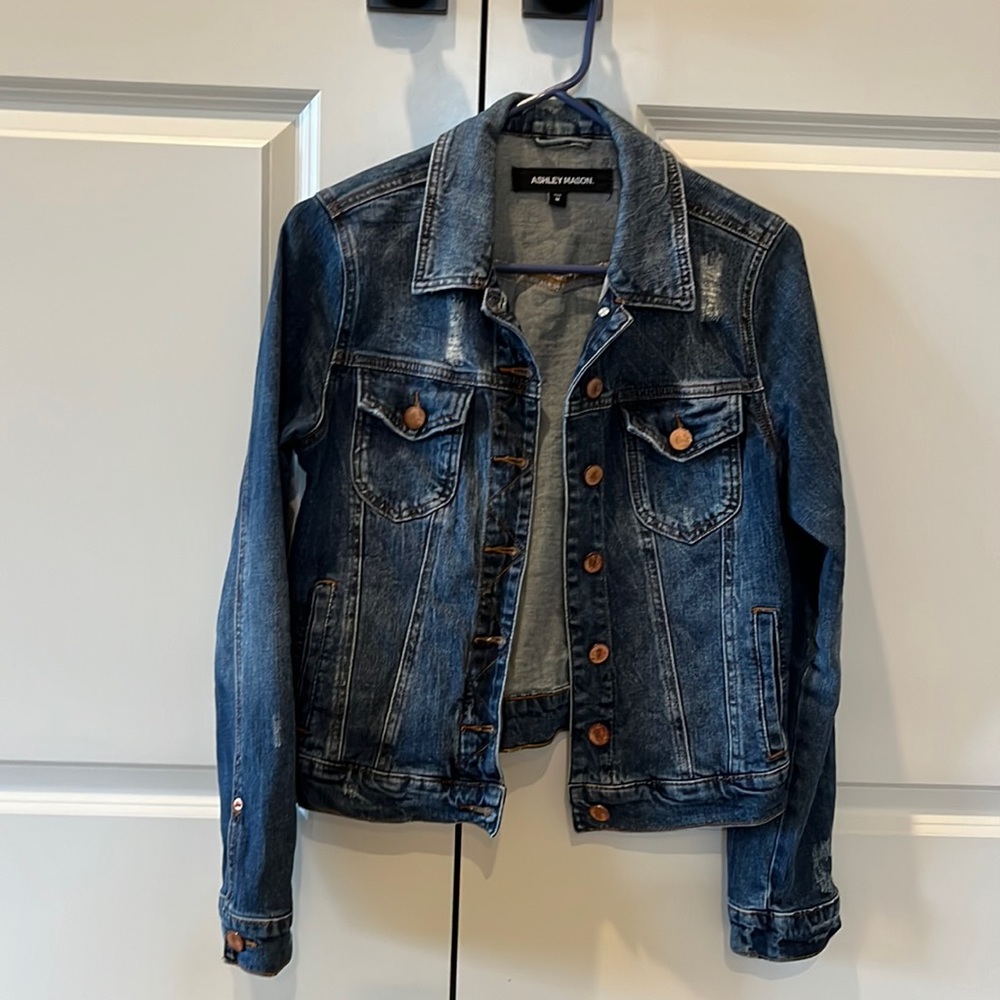 Ashley Mason Dark Blue Denim Jean Jacket